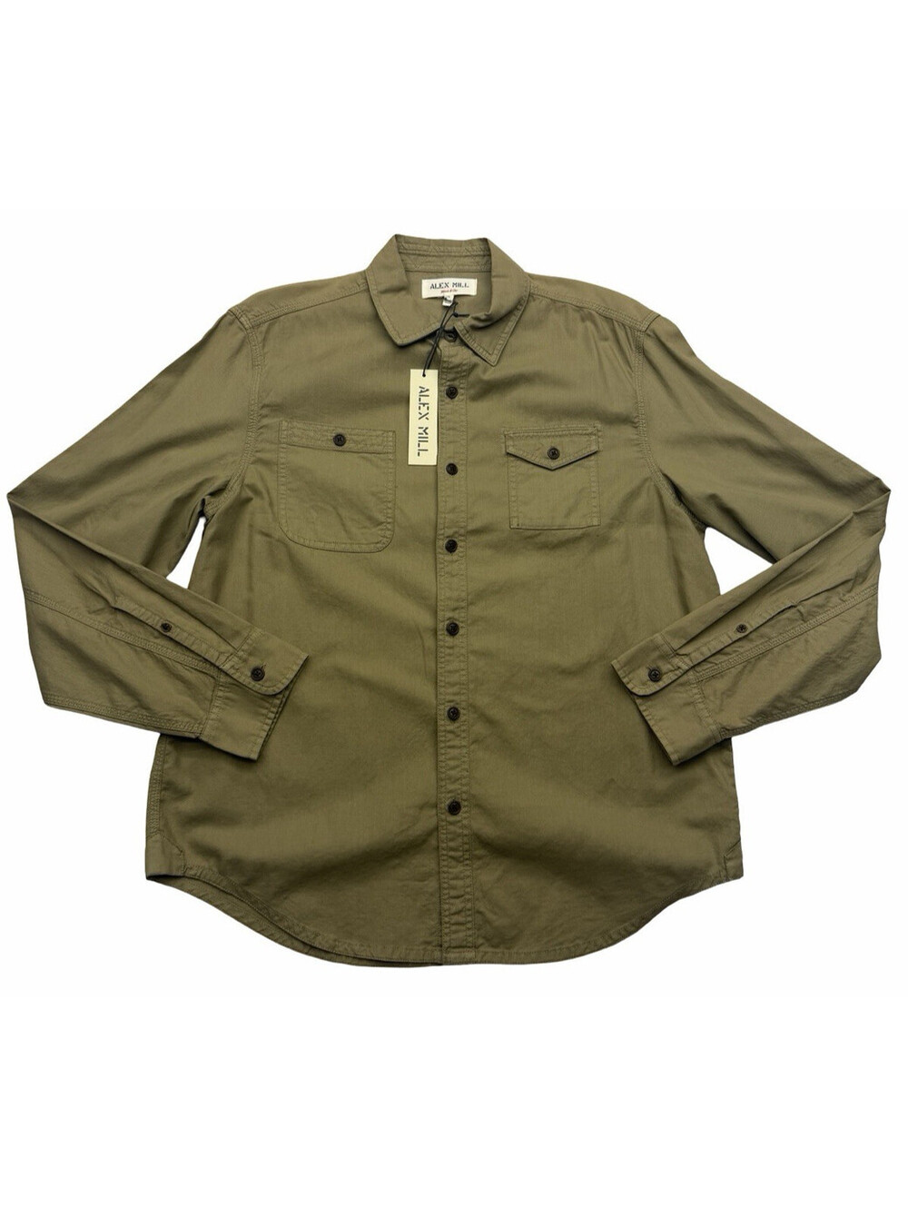 Alex Mill Men's Utility Overshirt Button-Up Khaki Size M